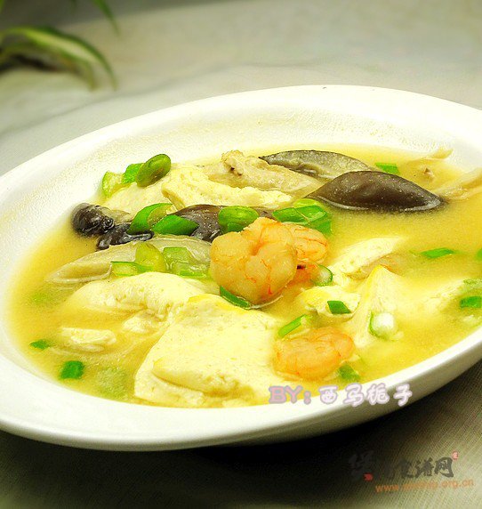 海鲜豆腐味增汤的做法