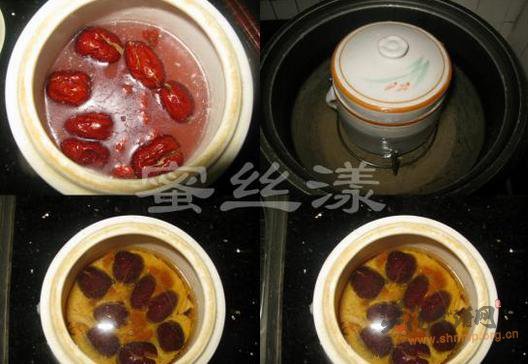 红枣炖猪肉汁的做法
