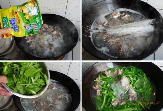 青菜粉丝排骨汤的做法