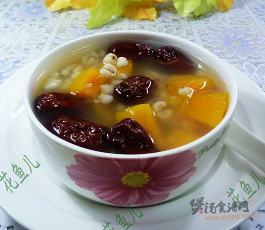 薏米仁红枣南瓜甜汤的做法