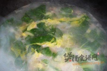 青菜肉片蛋汤的做法