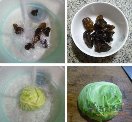 黑木耳圆白菜年糕汤的做法
