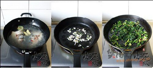 雪菜豆腐炖鱼头的做法