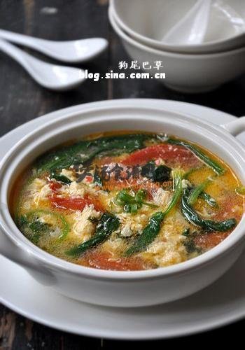 番茄鸡蛋菠菜汤的做法