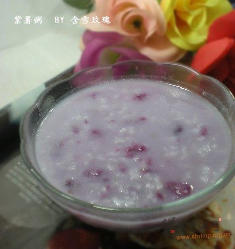 紫薯炼乳粥的做法