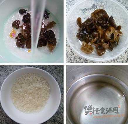 黑木耳大米粥的做法