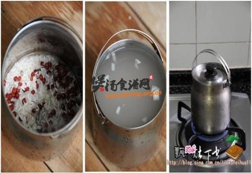 红豆糖藕粥的做法