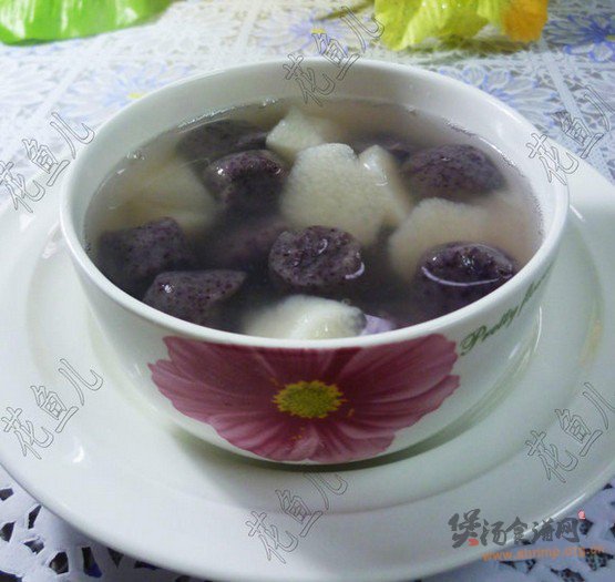山药黑米汤果的做法