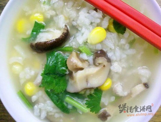 玉米香菇肉片粥的做法