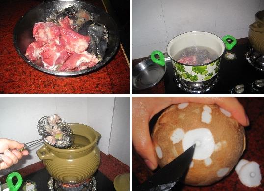 椰子炖乌鸡汤的做法