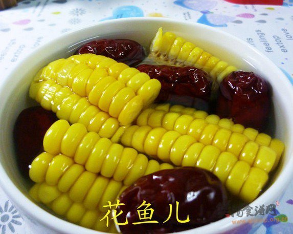 甜玉米红枣甜汤的做法