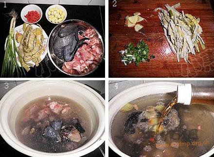 乌骨鸡银杏排骨汤的做法