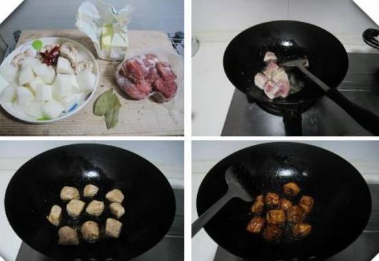 酒香萝卜炖肉块儿的做法