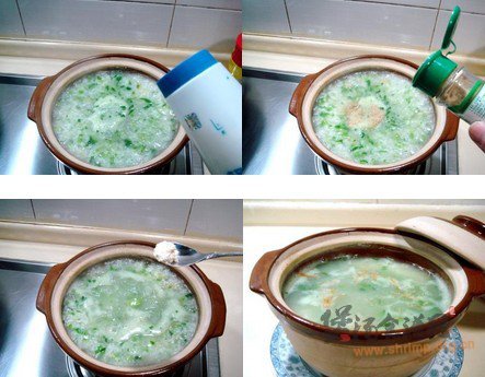 干贝菠菜粥的做法