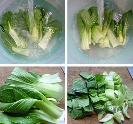 煎鸡蛋青菜年糕汤的做法