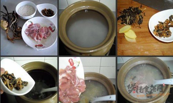 菜干瘦肉淡菜粥的做法