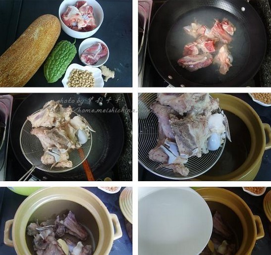 老黄瓜黄豆煲猪骨的做法
