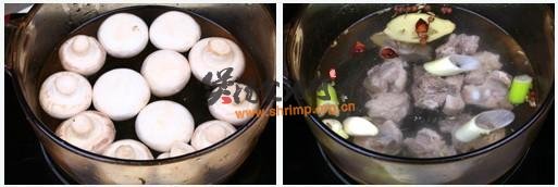 白蘑菇排骨汤的做法