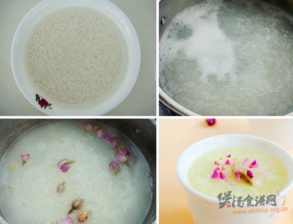 玫瑰粥的做法