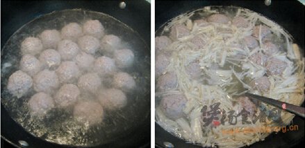 猪肉莲藕丸子金针汤的做法