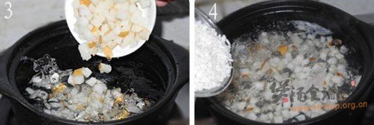 雪梨百合粥的做法