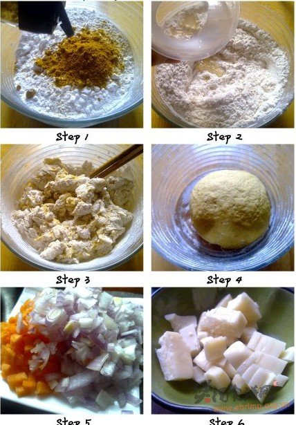 爱心咖喱饺汤煲的做法