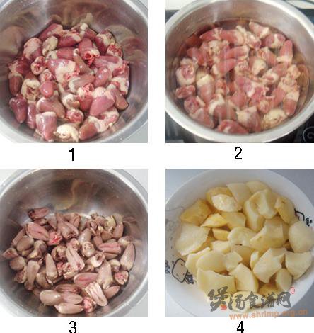 鸡心炖土豆的做法