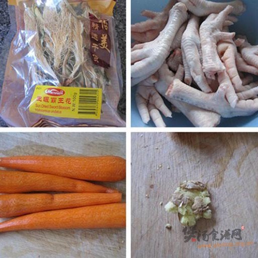 霸王花红萝卜鸡脚汤的做法