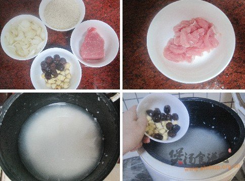 百合莲子瘦肉粥的做法