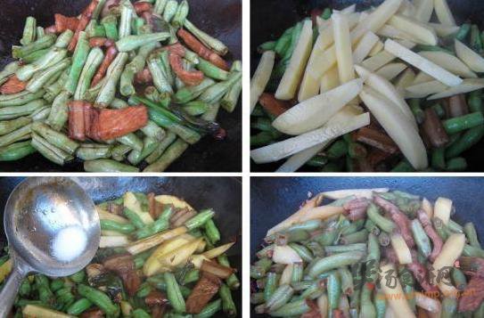 家常土豆炖豆角的做法