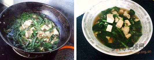小白菜炖冻豆腐的做法