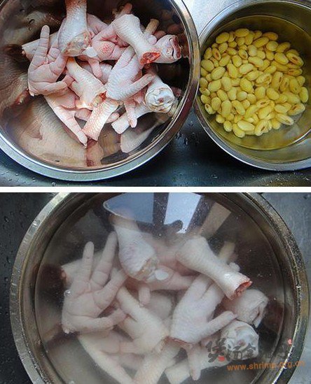 黄豆鸡脚汤的做法