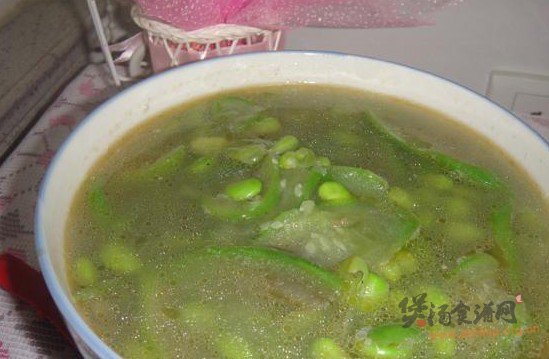 毛豆丝瓜汤的做法