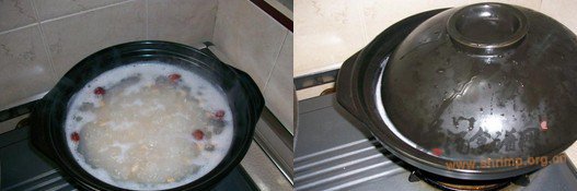瓦煲莲藕花生粥的做法