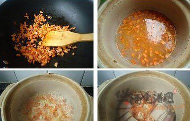 胡萝卜腊肉煲仔饭的做法