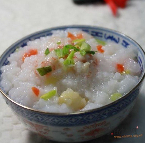 北极虾白果时蔬粥的做法