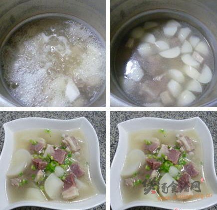 咸肉排骨萝卜汤的做法
