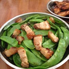 豌豆炒肉的做法