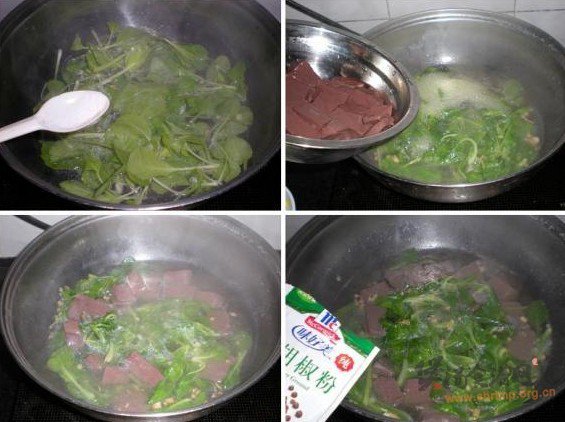茂菜鸡血汤的做法