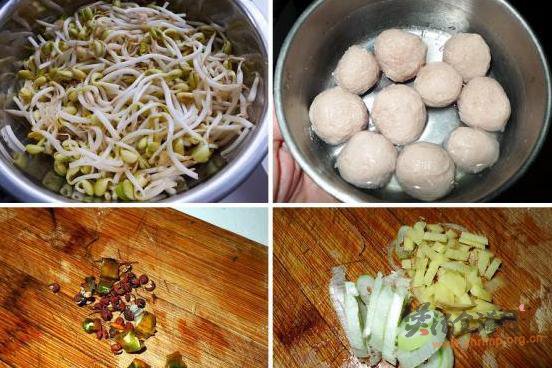 黄豆芽炖肉丸的做法