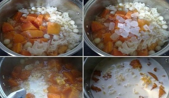 木瓜莲子银耳煲的做法
