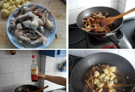 鸡手炖土豆的做法