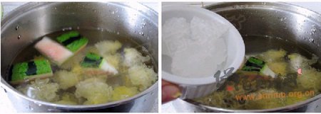 冰糖银耳西瓜盅的做法