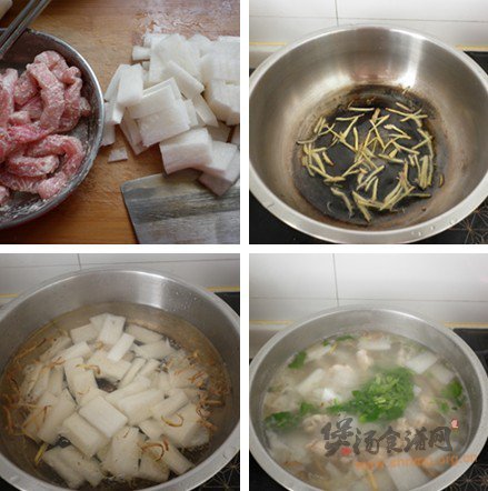 白萝卜鲨鱼粳的做法