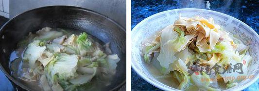 白菜炖干豆腐的做法