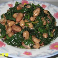 菠菜拌花生米的做法 菠菜拌花生米的做法