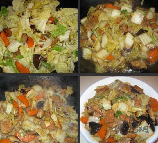 白菜炖肉片的做法