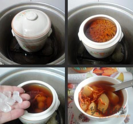 虫草花炖雪梨的做法