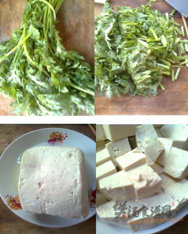 茼蒿炖豆腐的做法