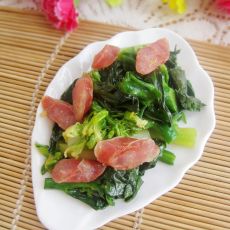 广式腊肠炒芥兰的做法 广式腊肠炒芥兰的做法